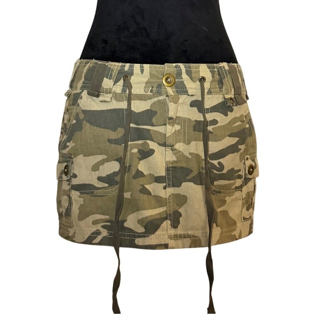 Vintage 90s Camp Zara TRF Mini Skirt Boho Y2K Mid Rise 100% Cotton Size 4 (READ)
